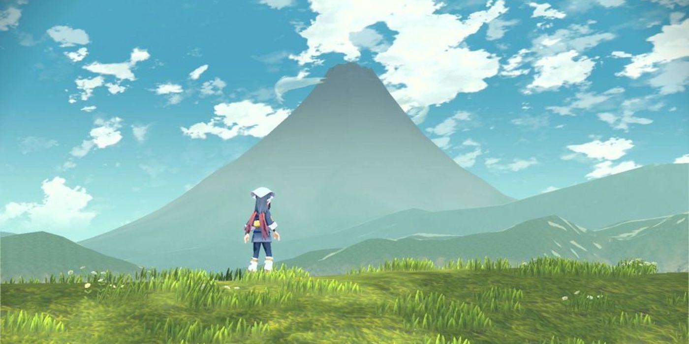 Pokemon legends looking at big mountain