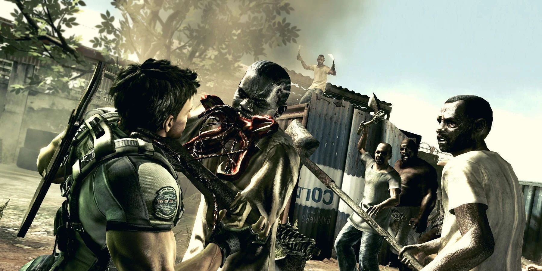 Resident Evil 5: Chris is being attacked by majini