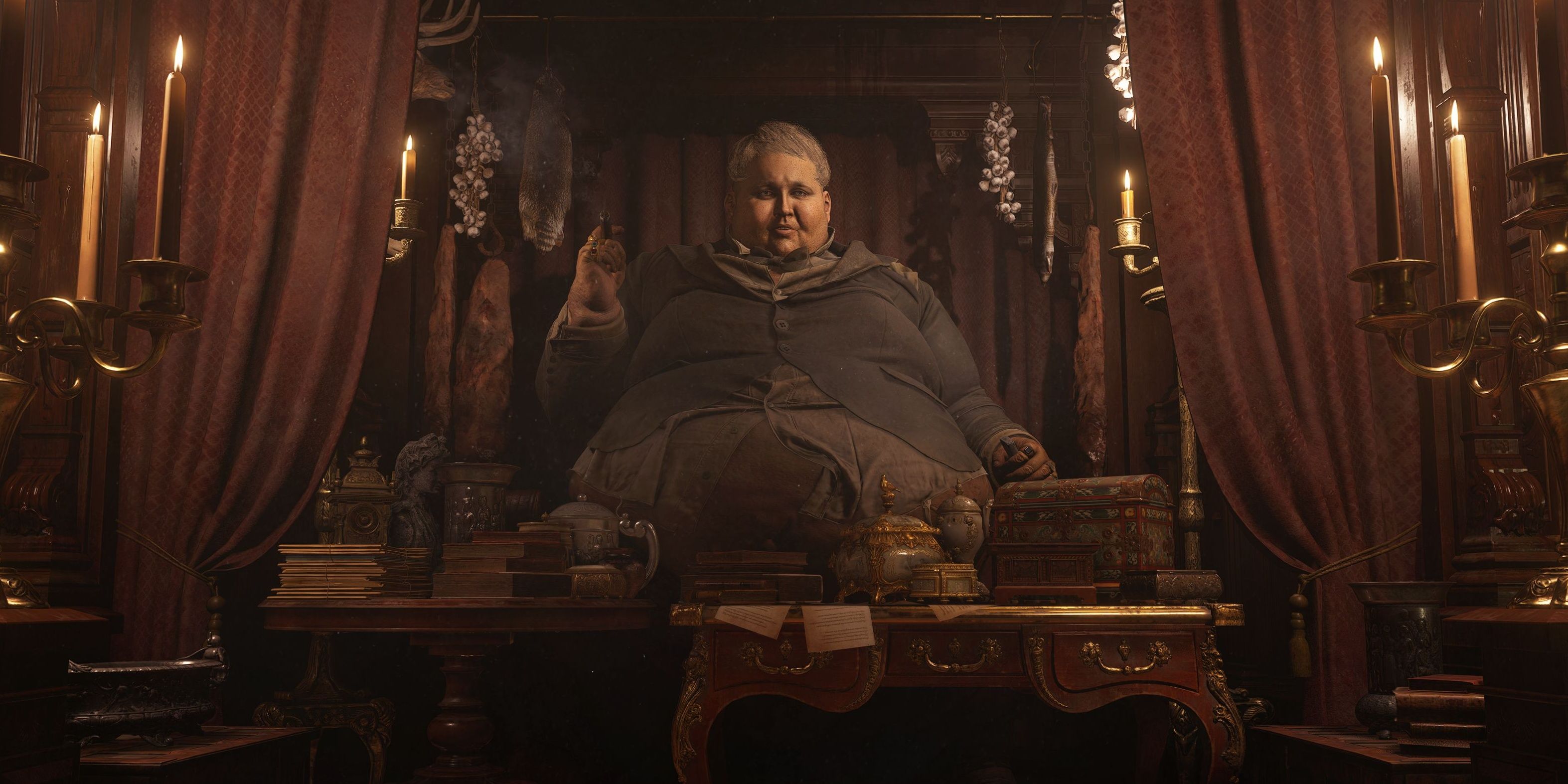 Large Man With Pipe