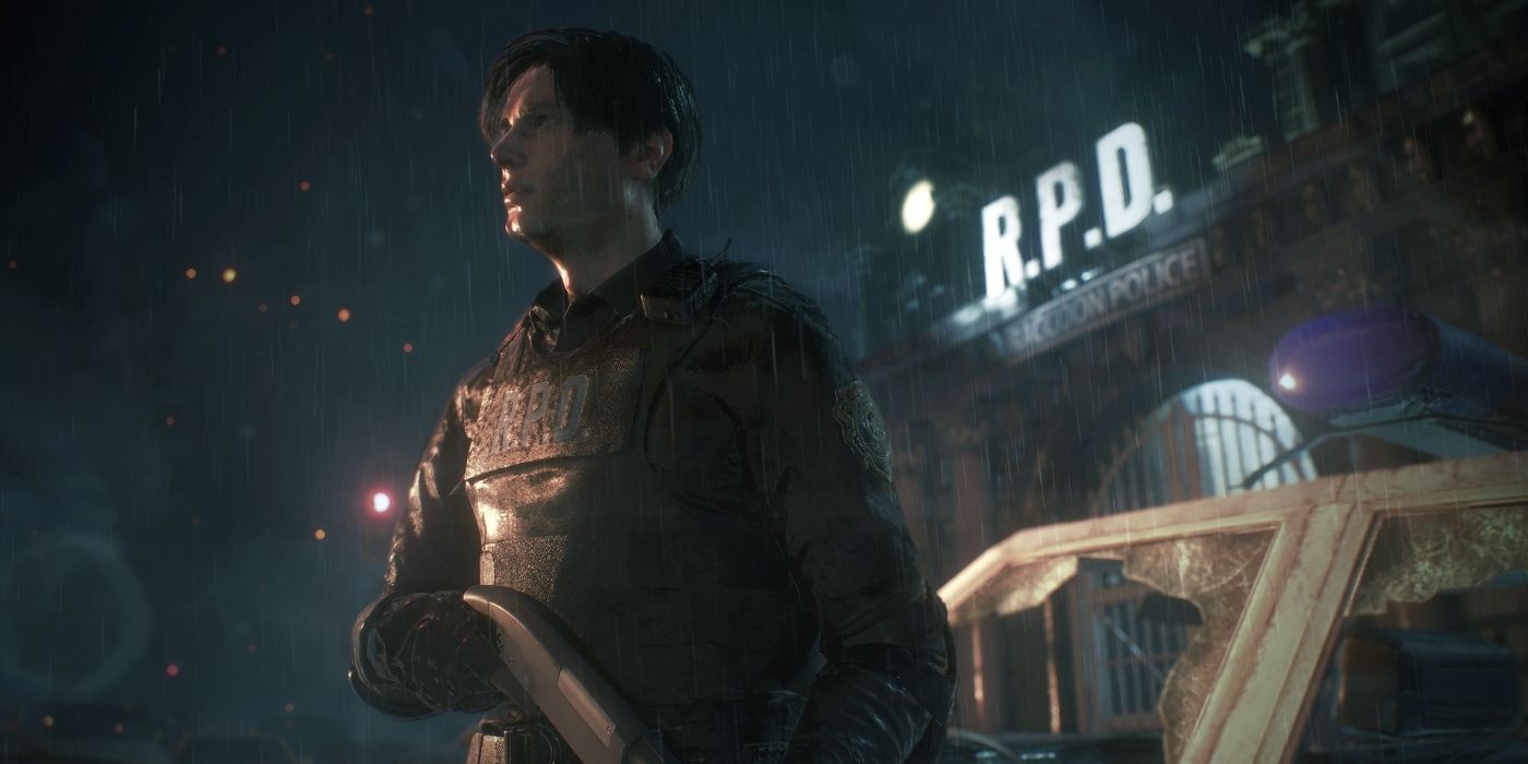 Resident Evil - Leon Kennedy outside R.P.D. Building
