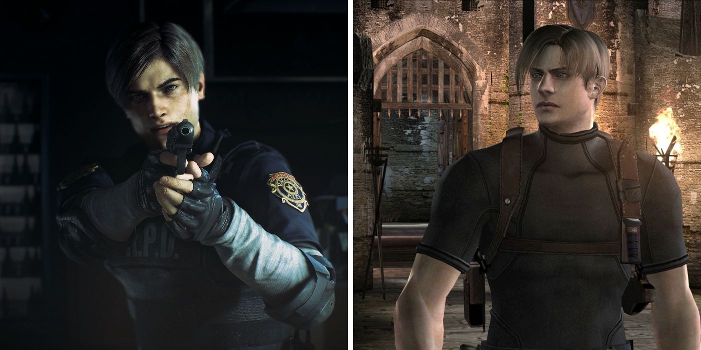 Resident Evil - Leon Kennedy pointing gun, Leon Kennedy near a gate