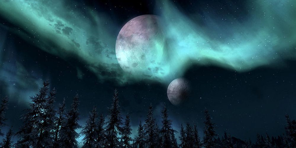 The twin moons of Nirn Messer and Secunda