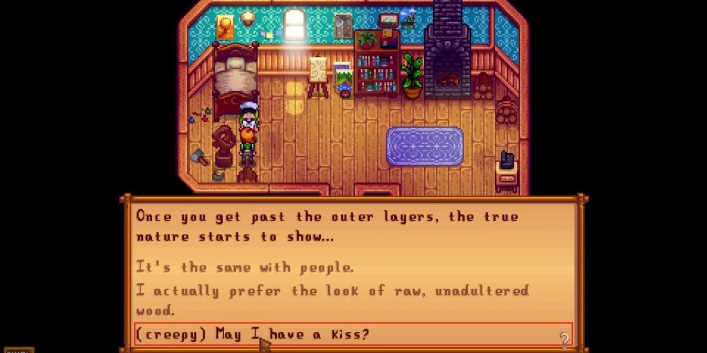 Stardew Valley Leah 2 Heart Event Creepy Kiss Screenshot