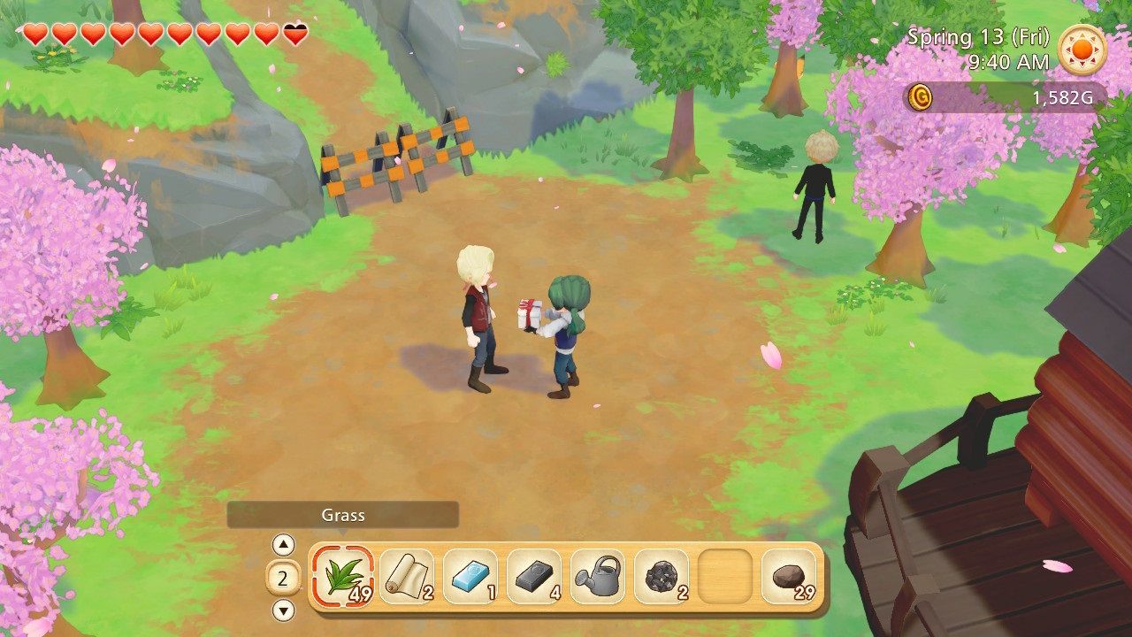 Story of Seasons Pioneers of Olive Town giving a gift