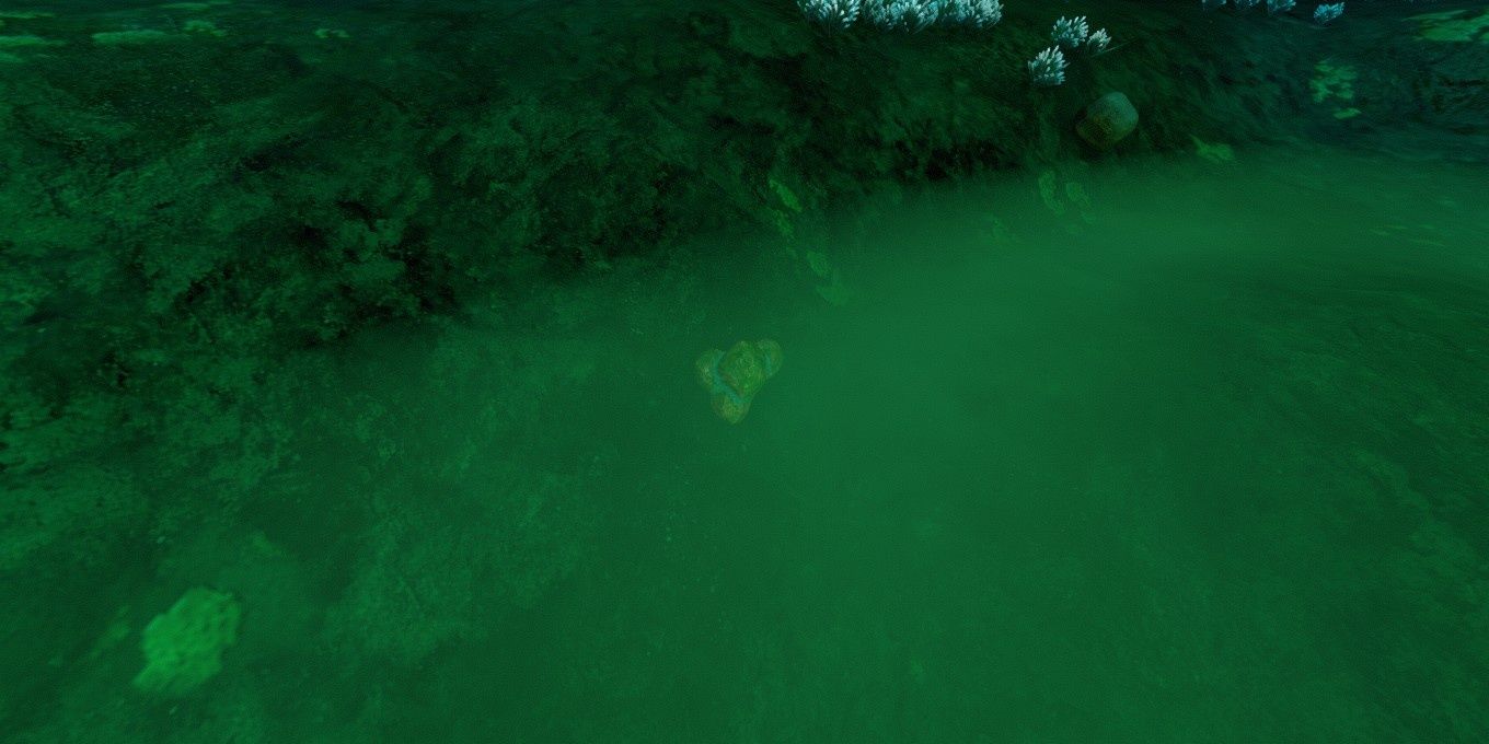small chunk of sulfur in Lost River brine pool