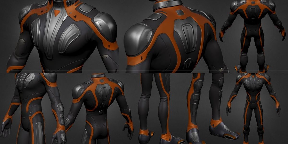 reinforced dive suit multi-angle model show