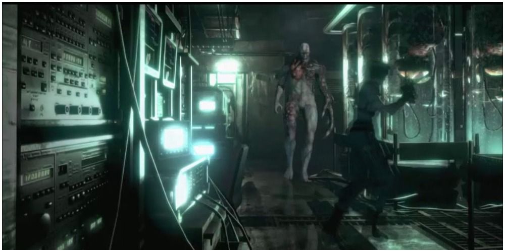 T-002 attacking the player character in Resident Evil.