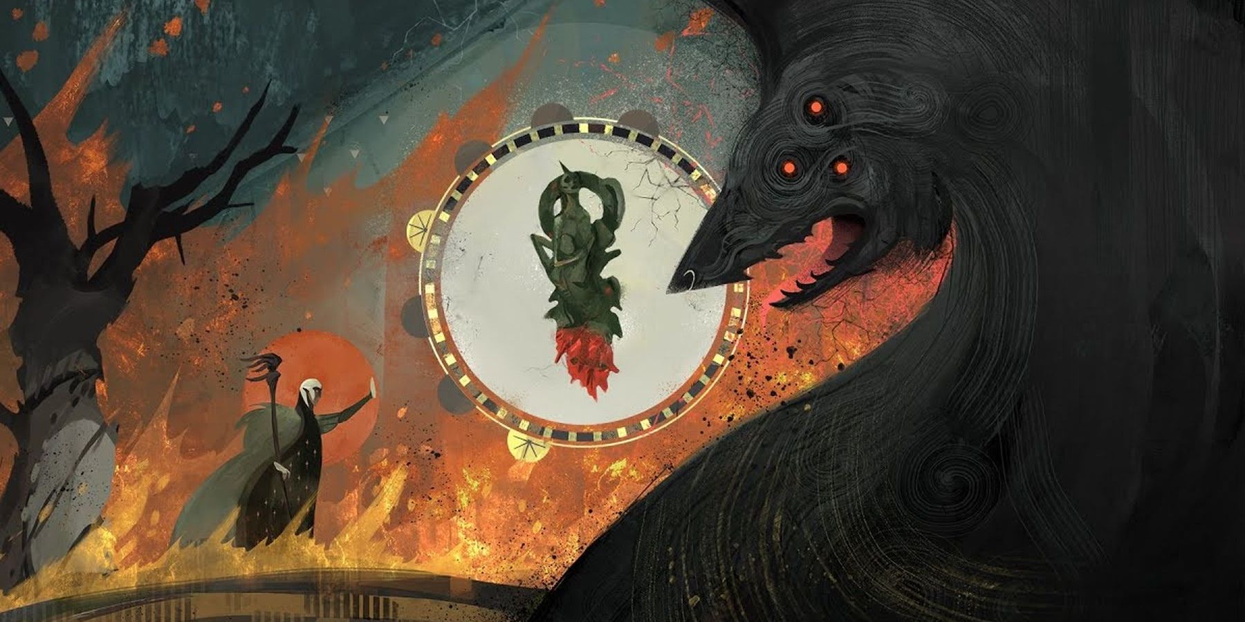 Solas and Dread Wolf mural.