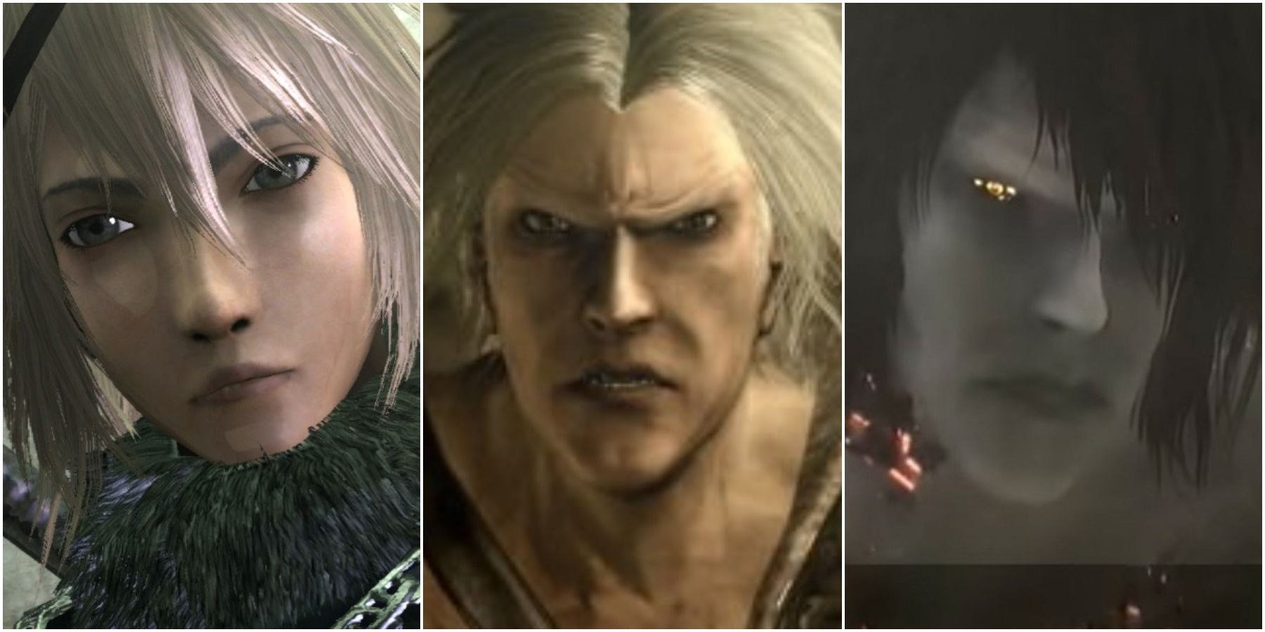 Brother Nier from Nier Replicant, Father Nier from Gestalt, and Nier the Shadowlord