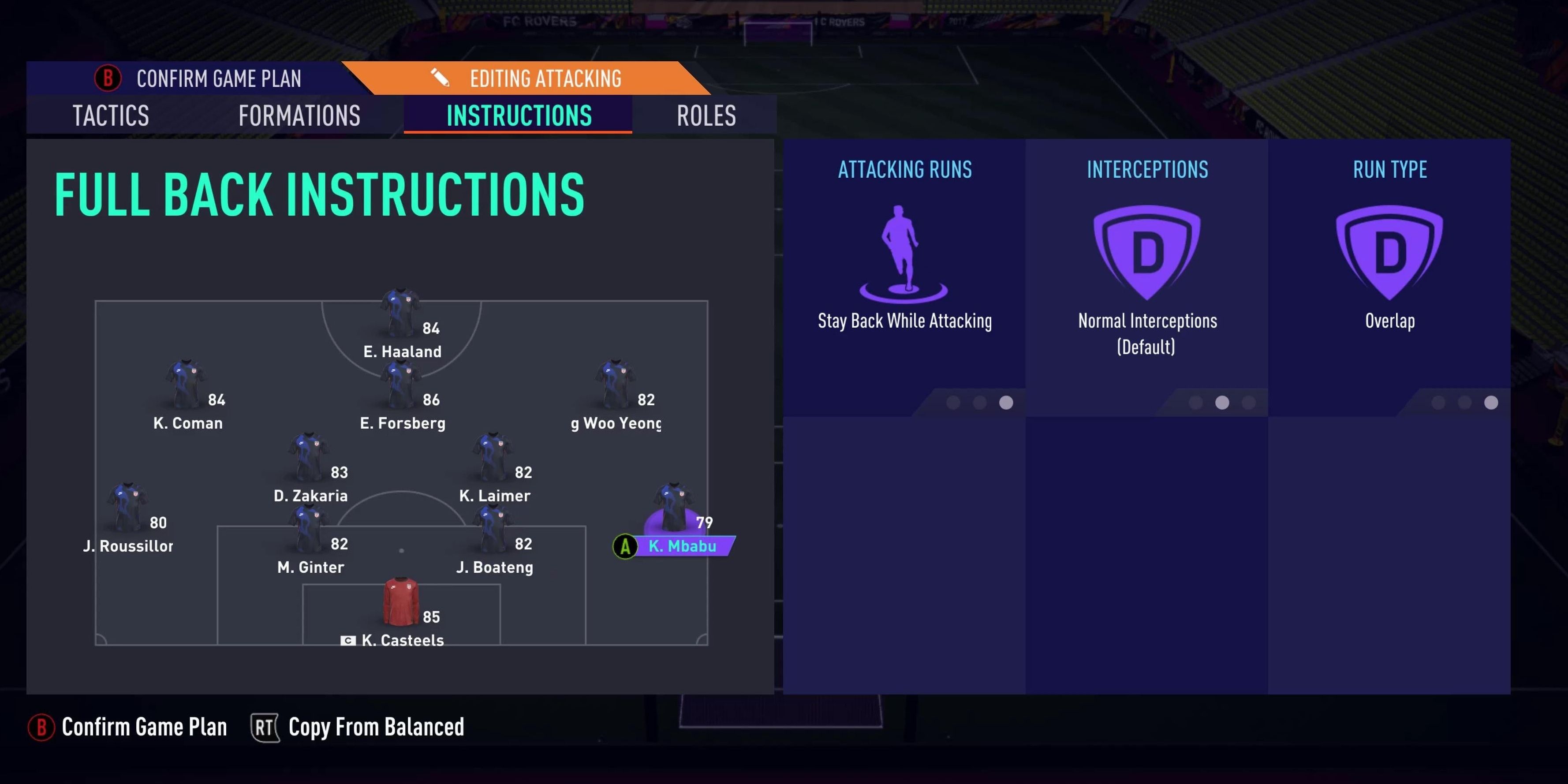 FIFA 21 Tactics Player Instructions Ultimate Team