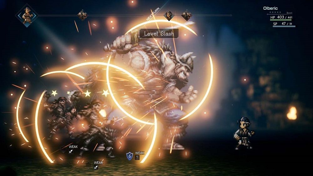 battle gameplay in Octopath Traveler
