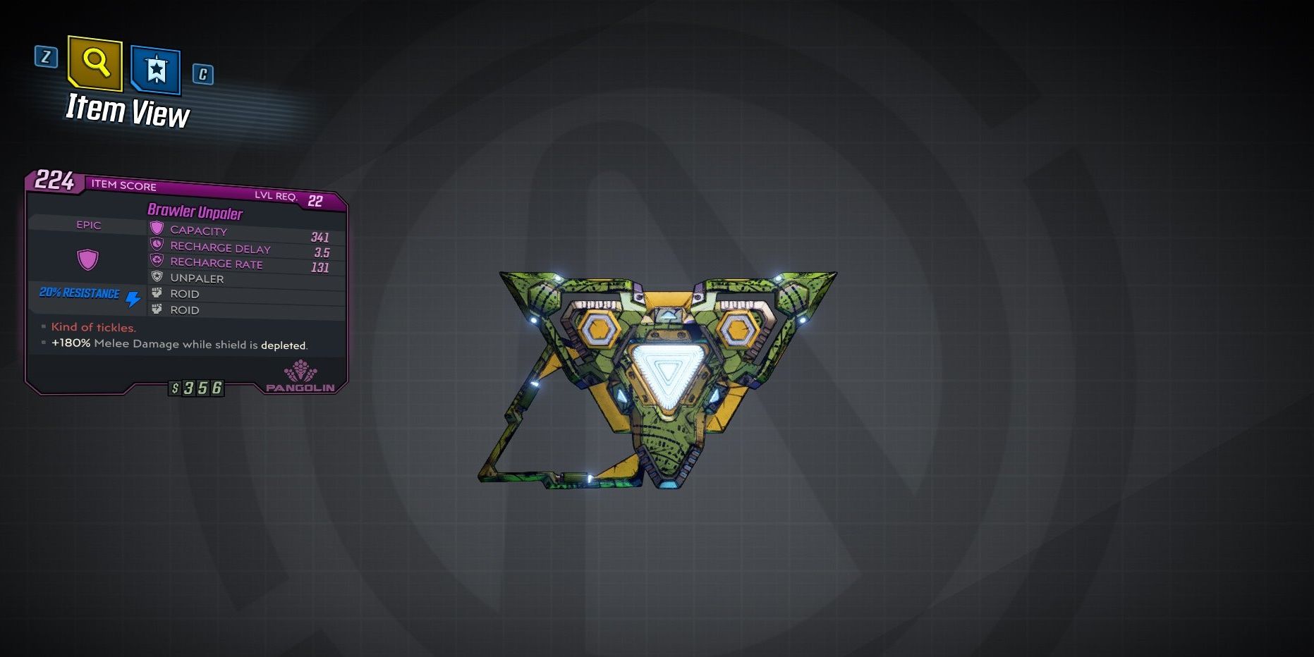 BL3 Brawler Unpaler shield