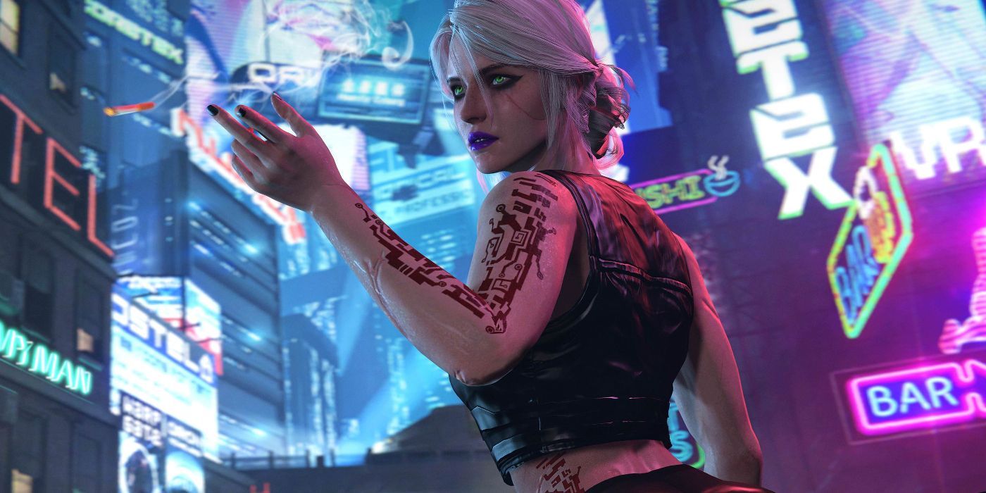 Fan art of Ciri in Cyberpunk 2077