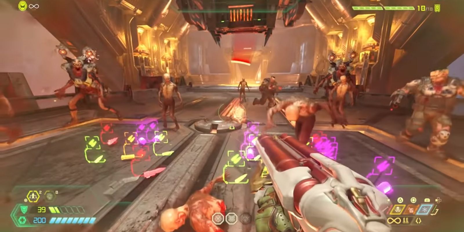 A screenshot showing the colorful aesthetic in Doom Eternal