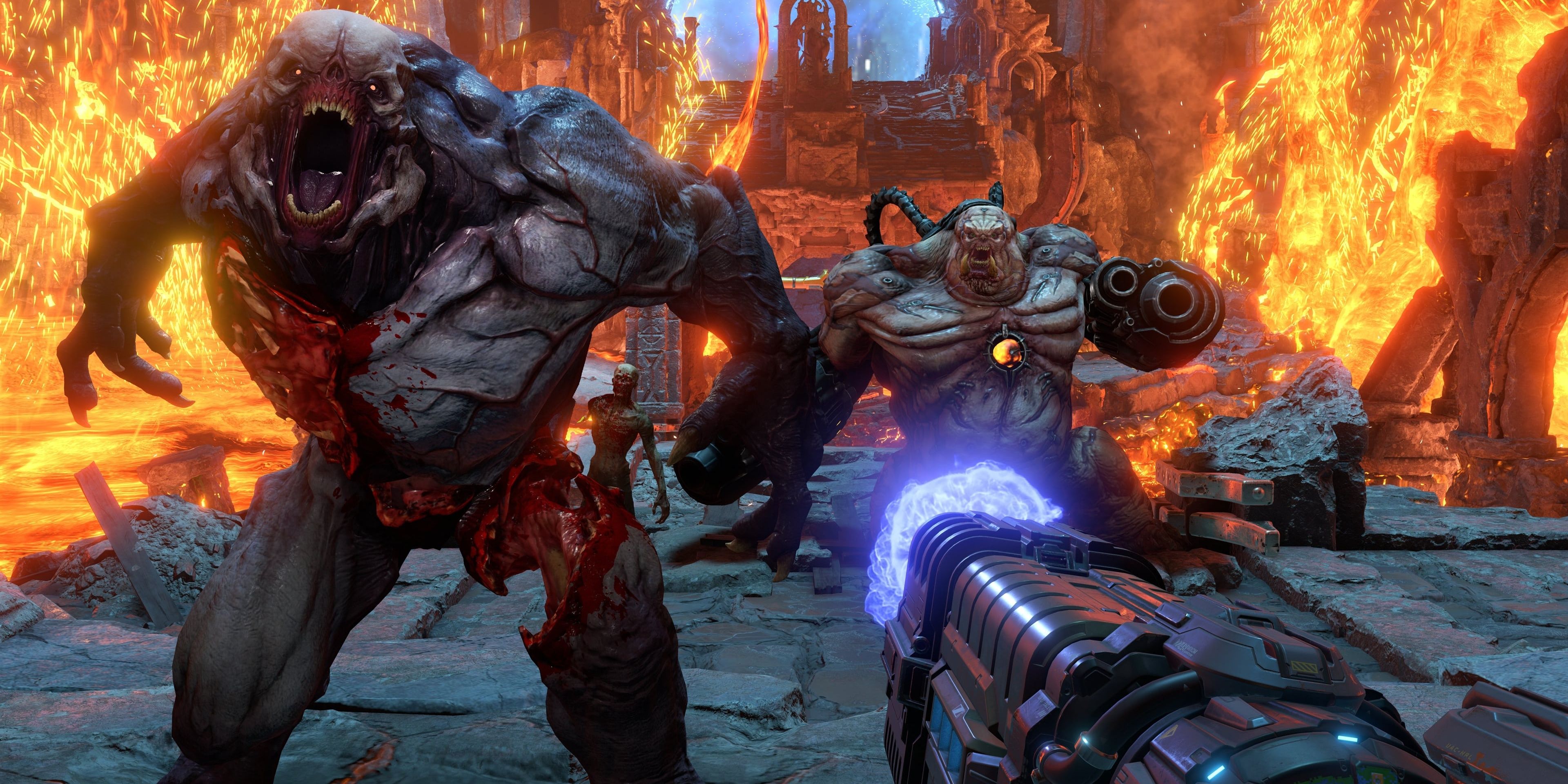 A group of enemies in Doom Eternal
