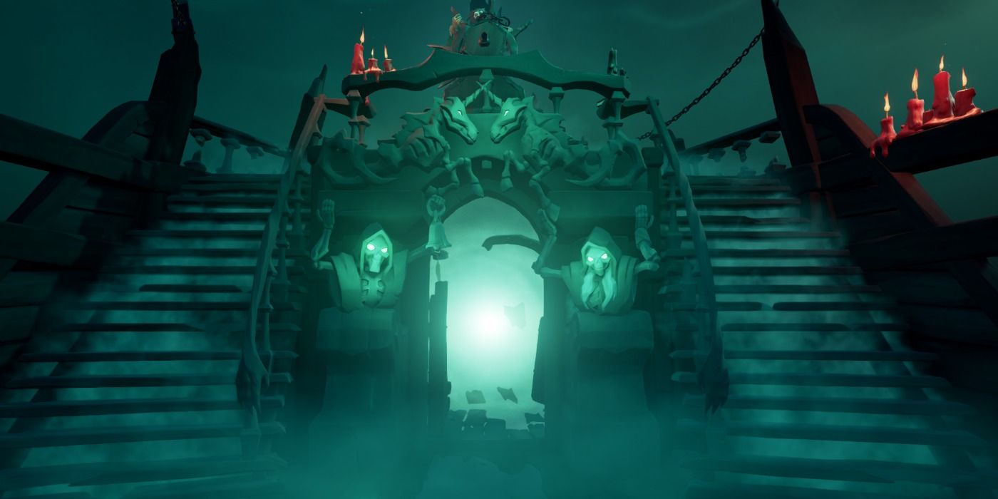Doorway to the living on the Ferry of the Damned in Sea of Thieves