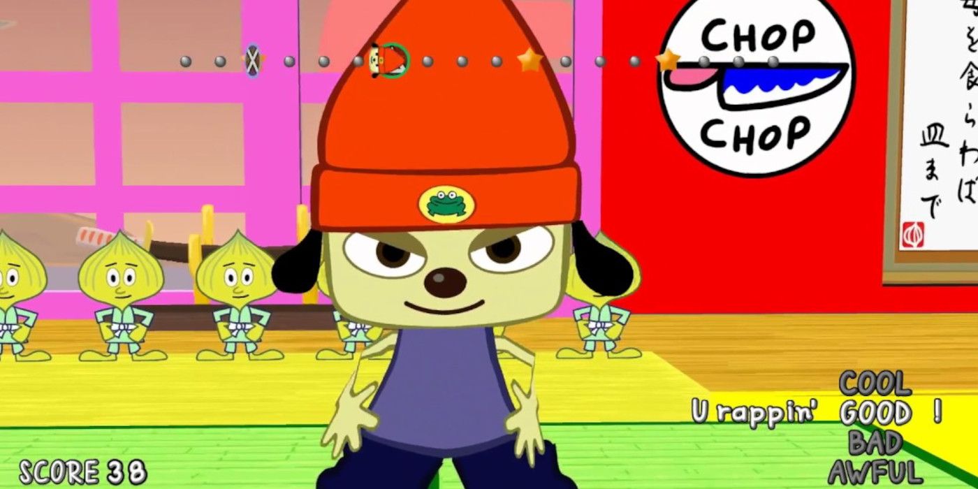 parappa the rapper, a PS1 dog who could rap looking directly at the screen