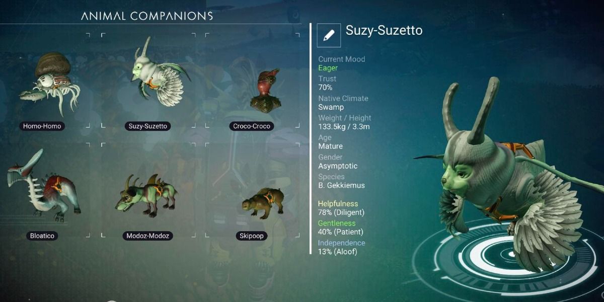 companion info panel no man's sky