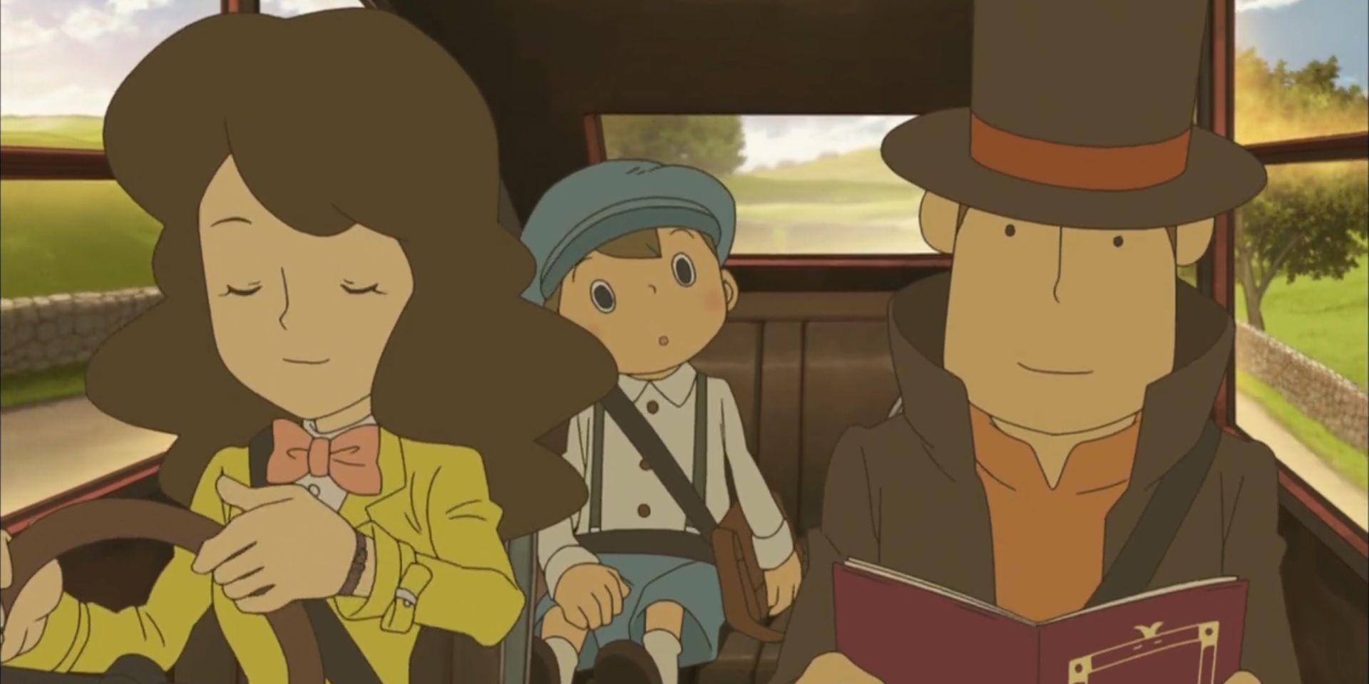 Professor Layton, Luke Triton, and Emmy Altava from The Eternal Diva