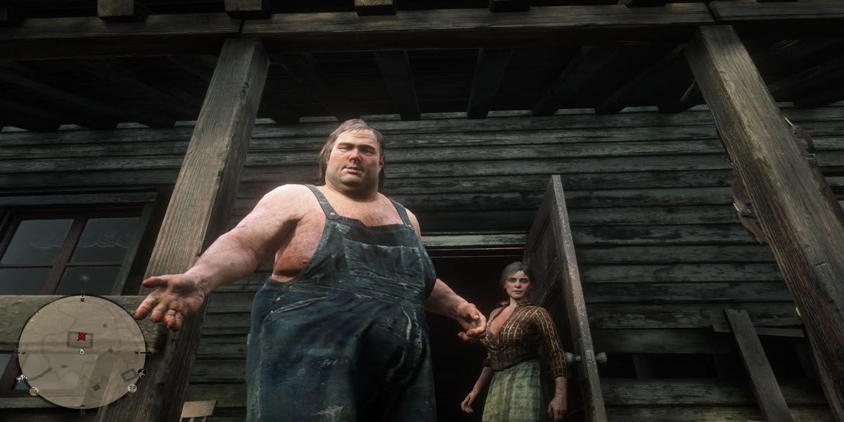 The Aberdeen siblings look at the player in Red Dead Redemption 2