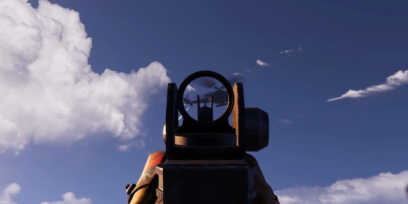 rust helicopter and weapon