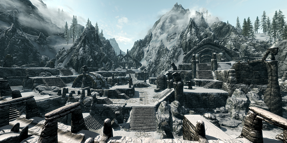 The Labyrinthian in the mountains of Skyrim