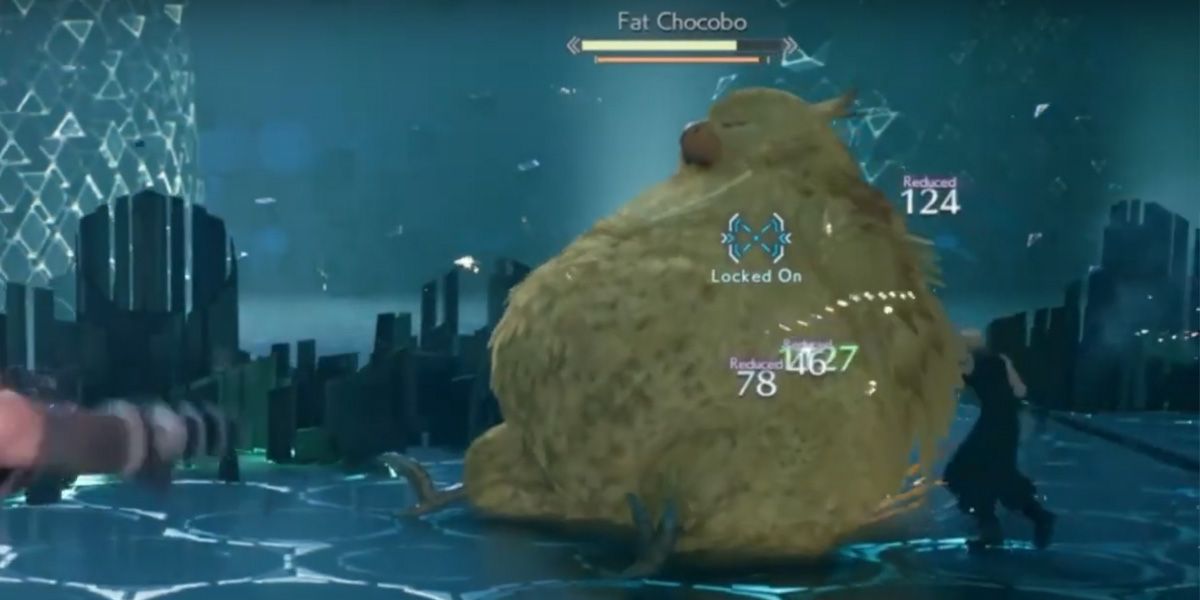 Moments before the Fat Chocobo is staggered in Final Fantasy VII Remake