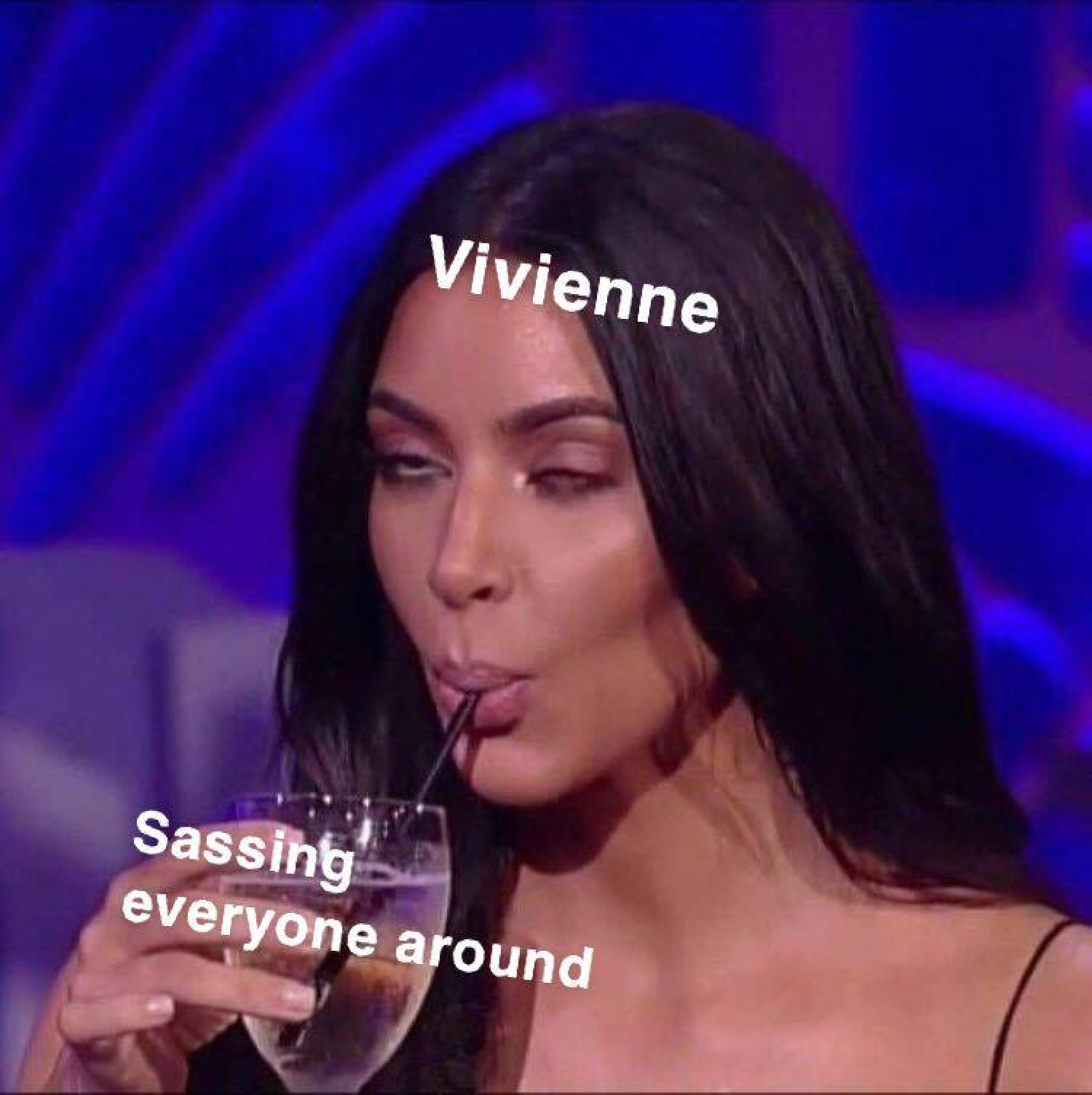 Vivienne sipping meme