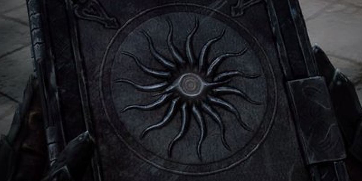 Seeker symbol on book.