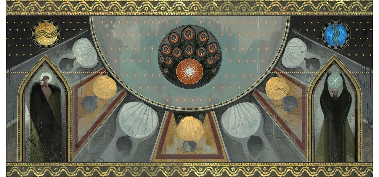 Dragon Age ancient elf mural.