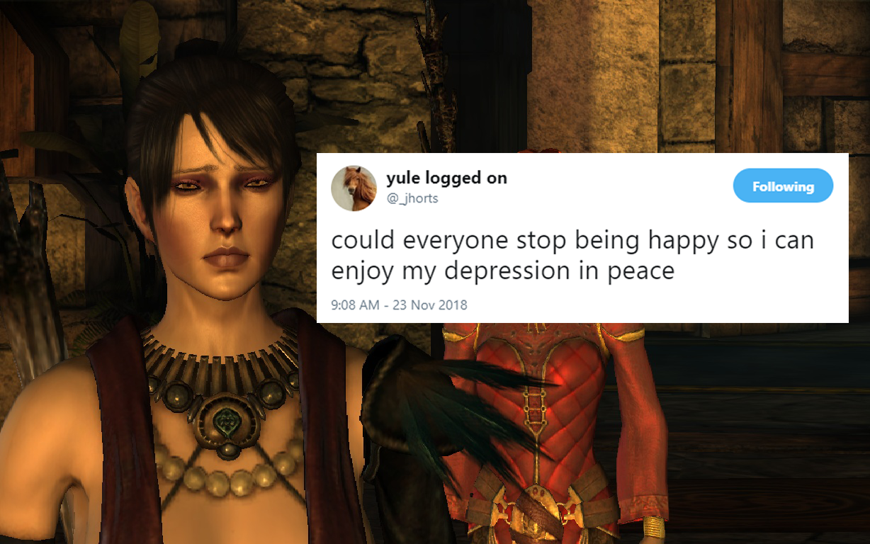 Meme of Morrigan from Dragon Age: Origins