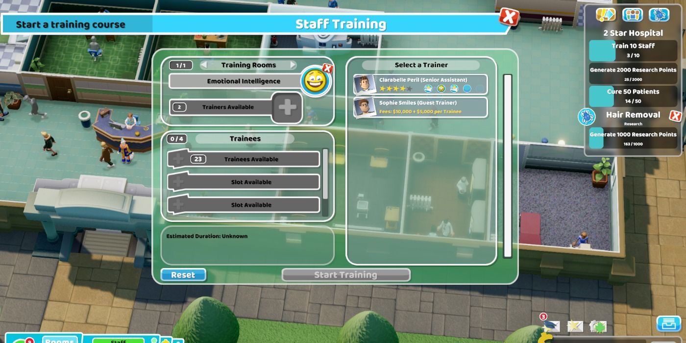 Trainers in Two Point Hospital