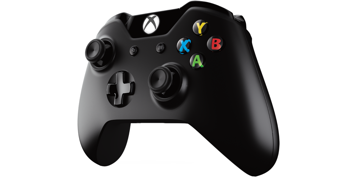 The black wireless controller for the Xbox One.
