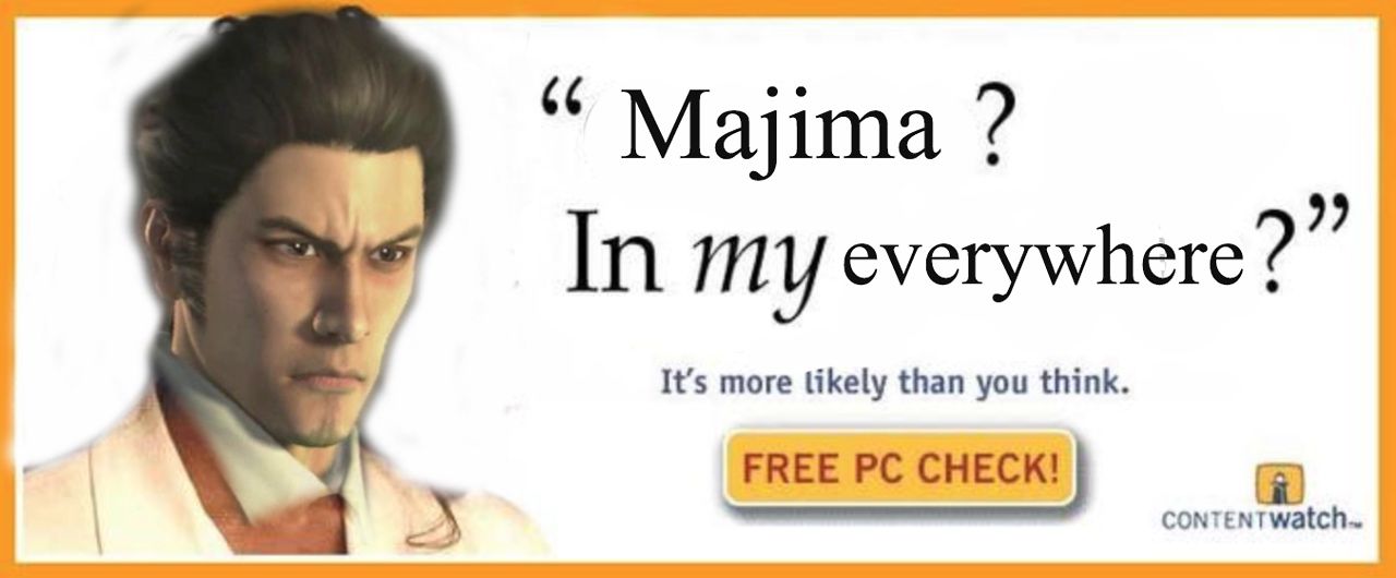 Kiryu from Yakuza in a PC meme.