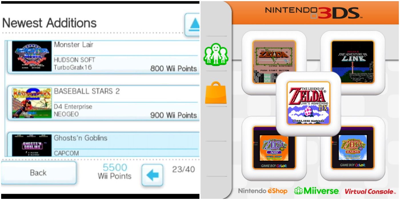 Virtual Console Wii U and 3DS