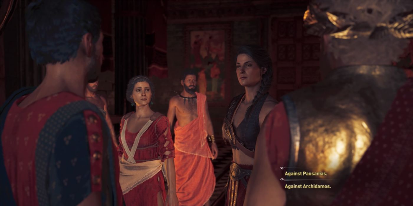 Assassin's Creed Odyssey Choosing the Spartan King to accuse