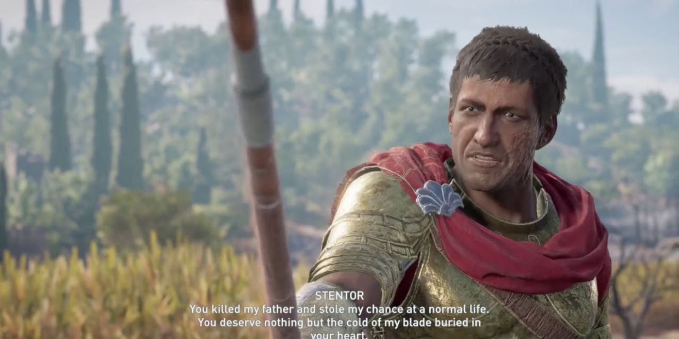 Assassin's Creed Odyssey Stentor angry, challenges you to a duel