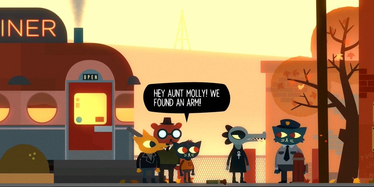 Aunt Molly and the gang in Night in the Woods