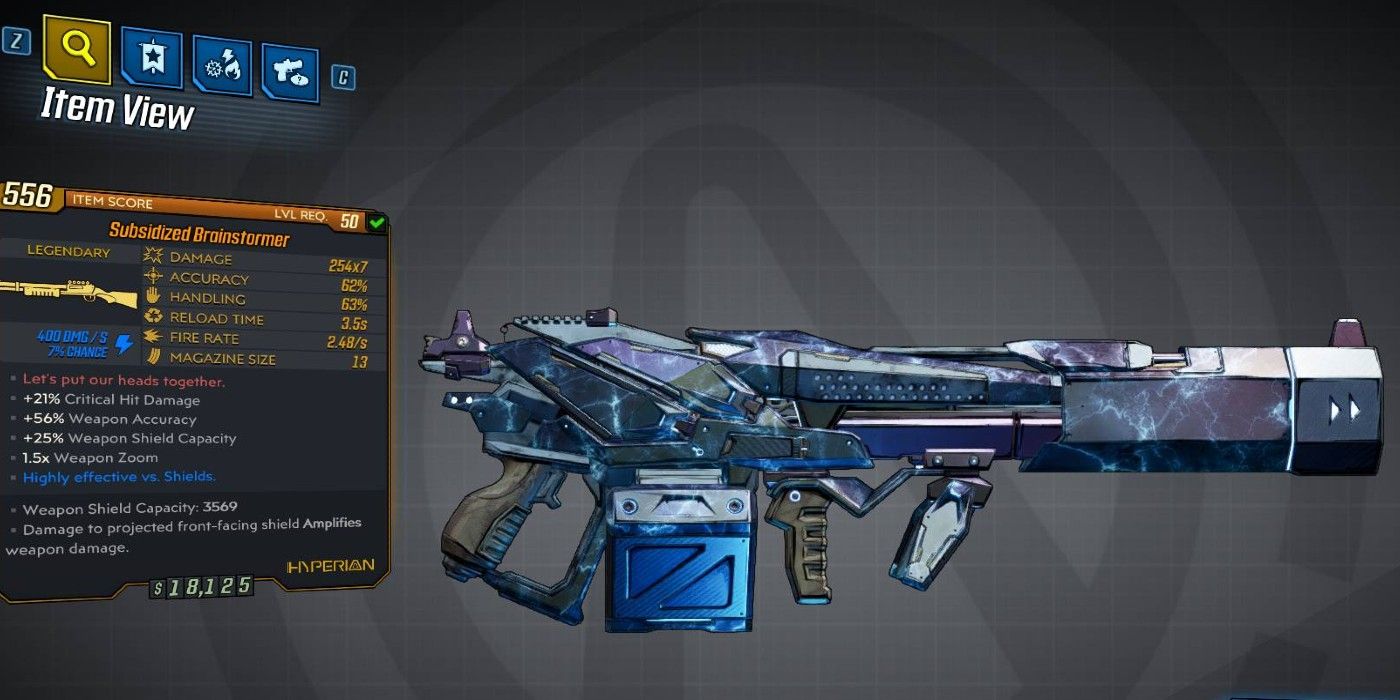 Borderlands 3 Brainstormer stat card
