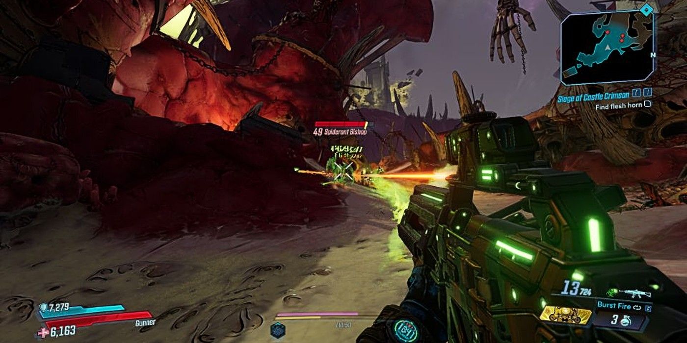 Borderlands 3 Crimson Castle shooting with corrosive