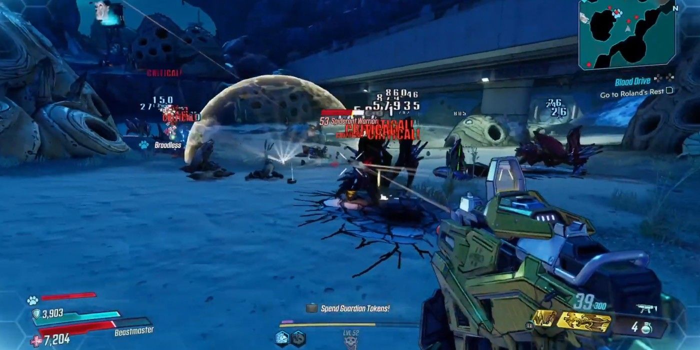 Borderlands 3 shooting Spiderants in Devil's Razor under bridge