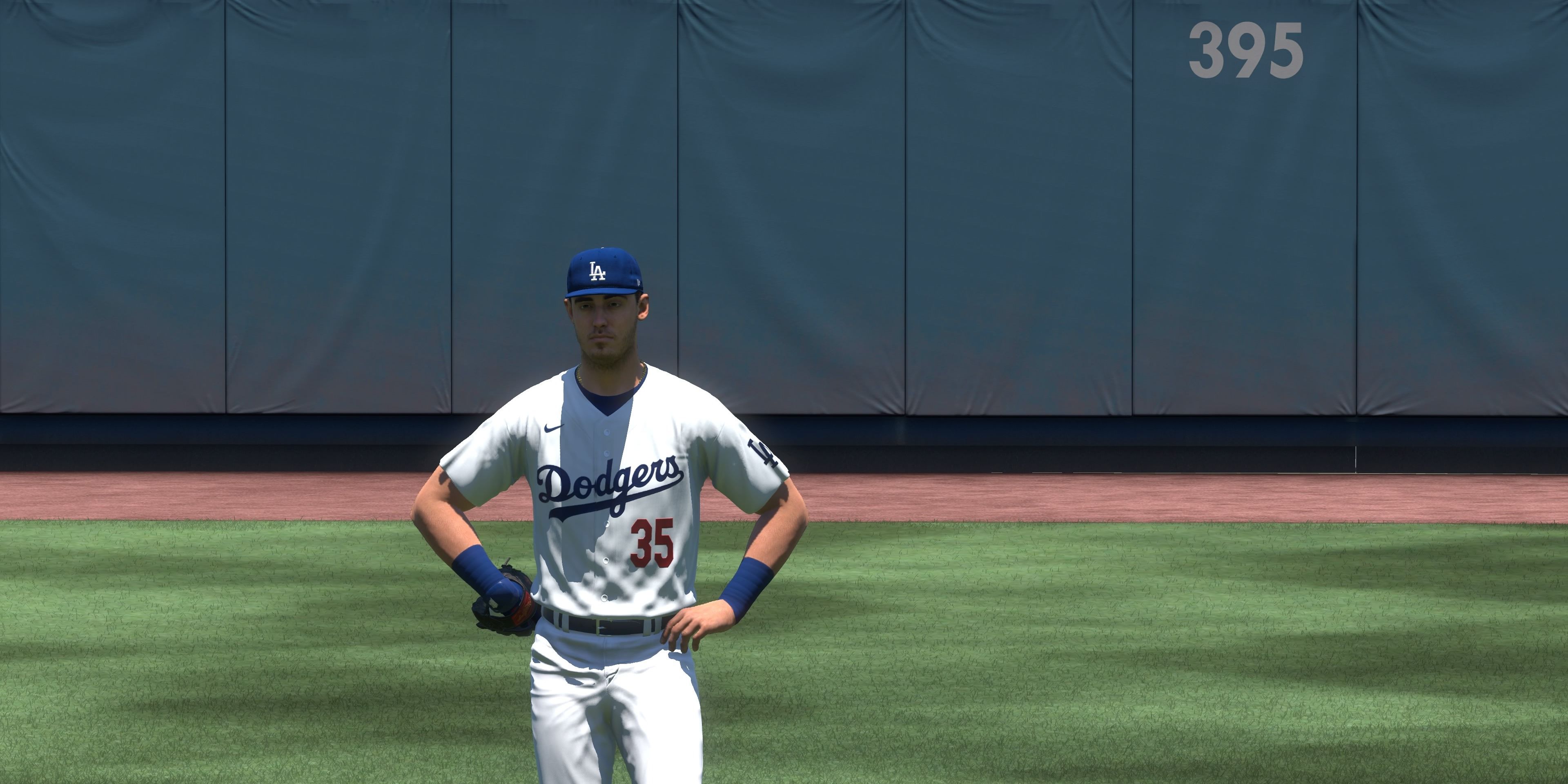 Cody Bellinger standing in outfield