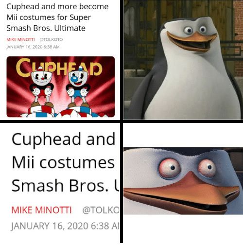 Cuphead smash bros meme