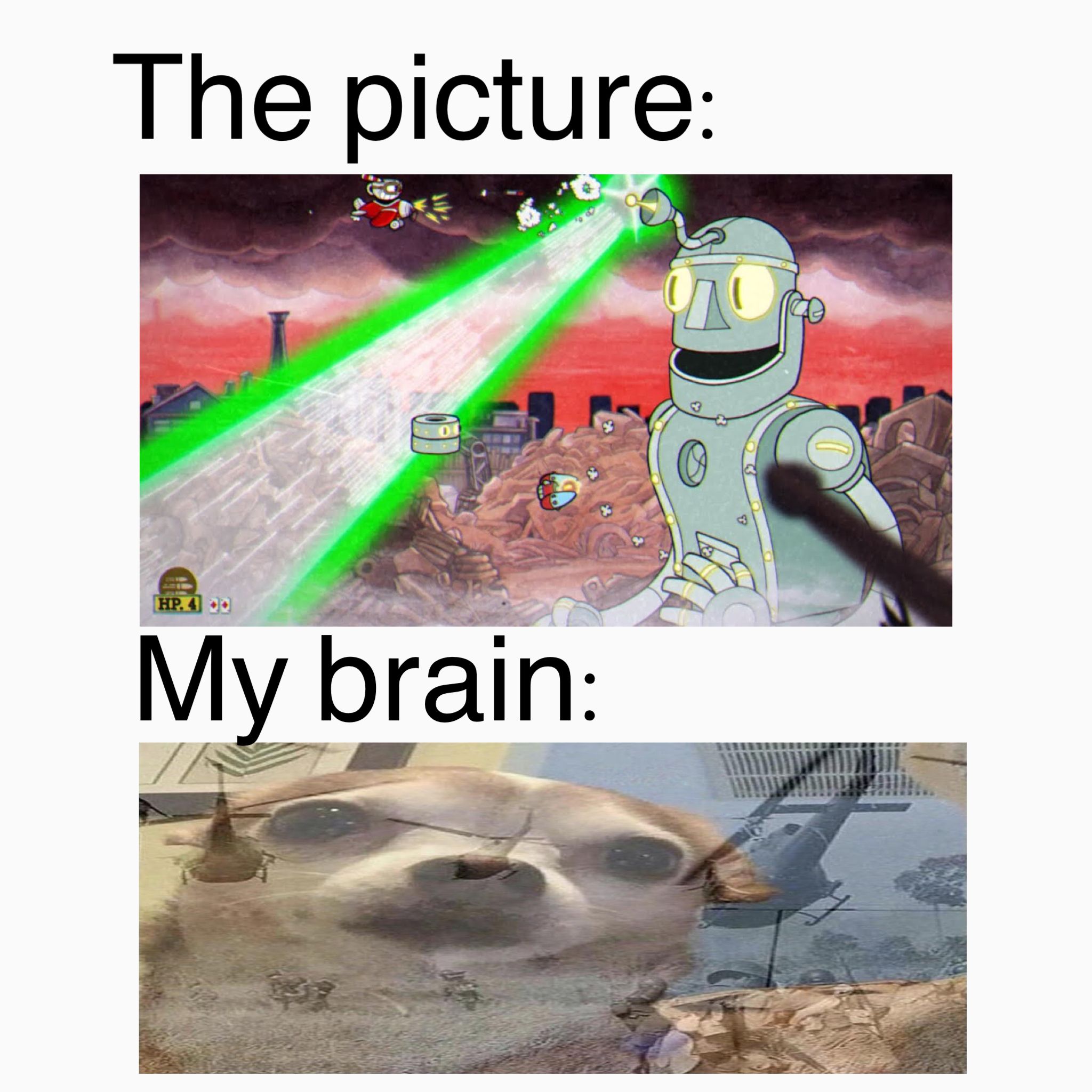 Cuphead triggered meme