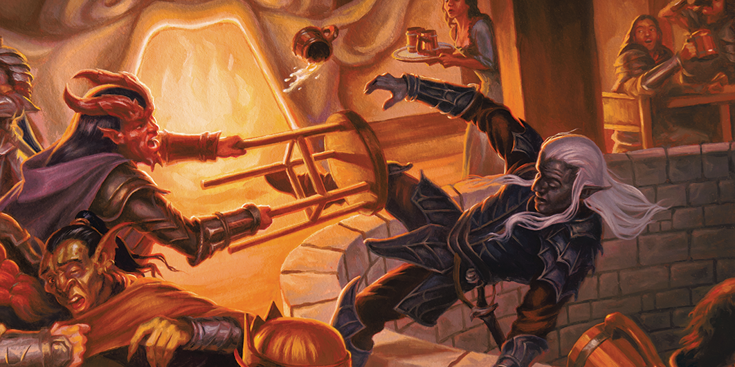 Fantasy setting bar brawl