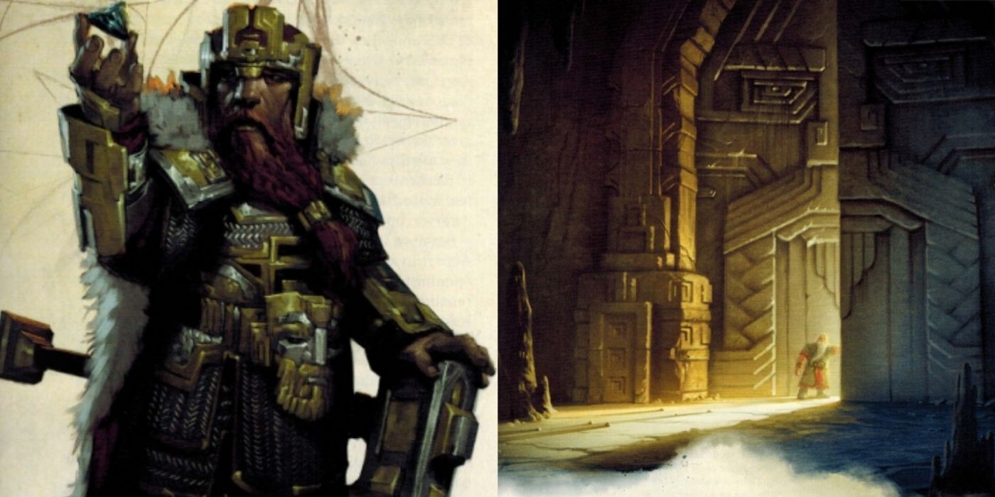 Dungeons and Dragons - A noble dwarf - Large doors of a dwarven stronghold