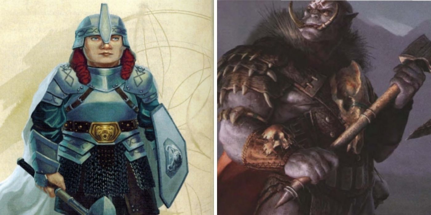 Dungeons and Dragons - A paladin dwarf - A warrior orc