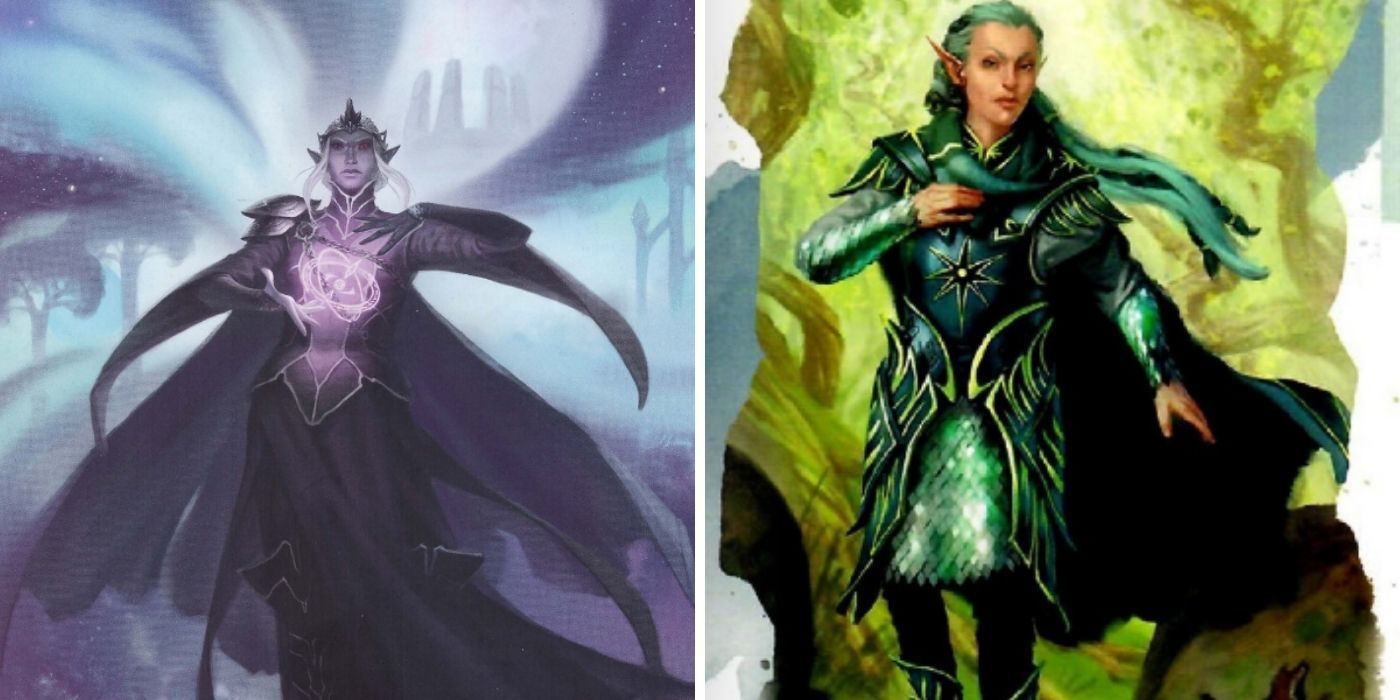 Dungeons and Dragons: Drow Wizard casting a spell - An Elf priest of Corellion