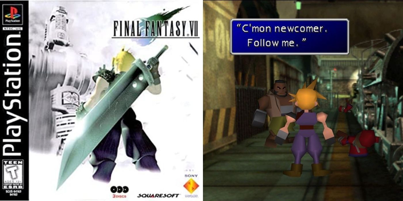 Final Fantasy VII Cover Art and Gamplay with Cloud and Barret