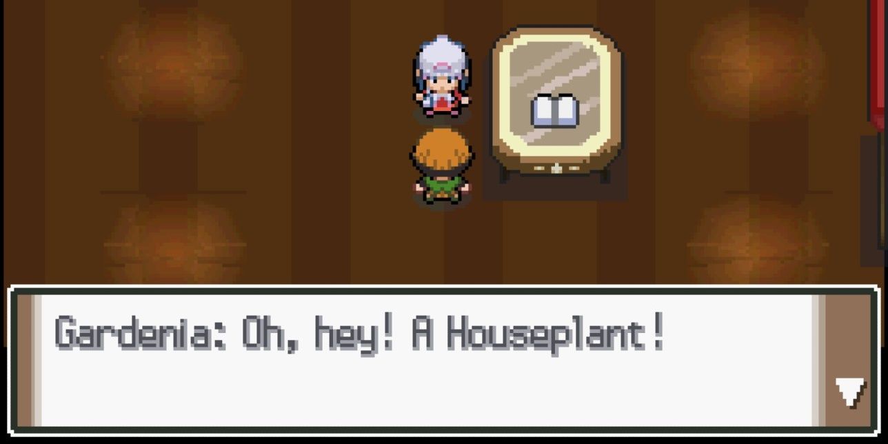 Gardenia visiting the player's Villa in Pokemon Platinum